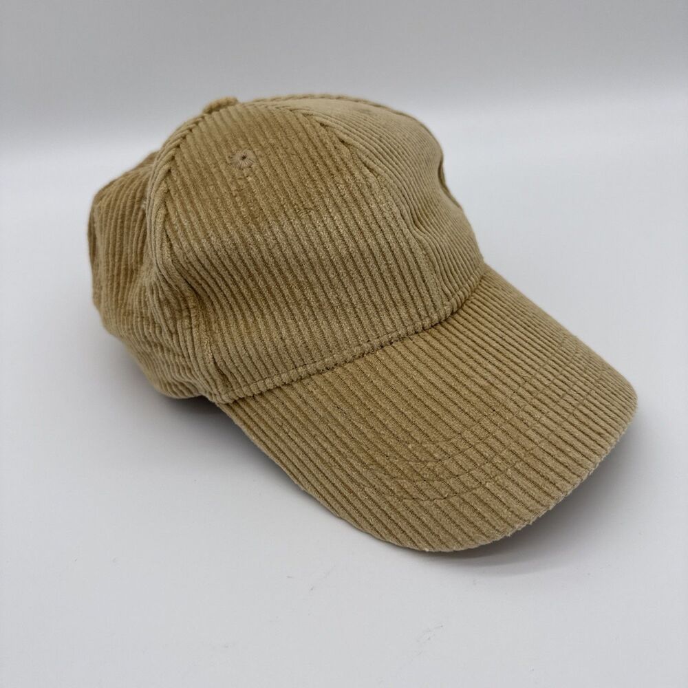 Women’s Tan Corduroy Baseball Cap Neutral 100% Cotton